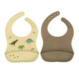Silicone Bib Set of 2 - Dinosaurs - My Little Thieves