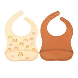 Silicone Bib Set of 2 - Rainbows - My Little Thieves