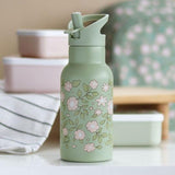 Stainless steel drink bottle: Blossoms Sage - My Little Thieves