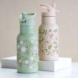 Stainless steel drink bottle: Blossoms Sage - My Little Thieves