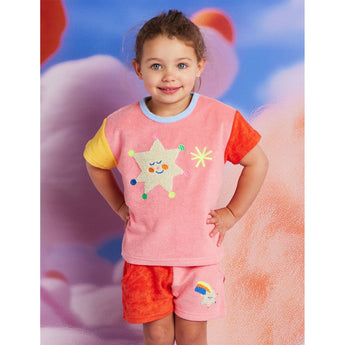 Stars Girls Terry T Shirt + Shorts Set | Kids Summer Outfit - My Little Thieves