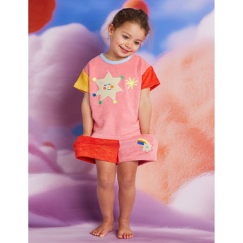 Stars Girls Terry T Shirt + Shorts Set | Kids Summer Outfit - My Little Thieves