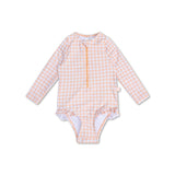 Swim Essentials Apricot Orange Girls Long Sleeve Swimsuit | Kids Swim - My Little Thieves