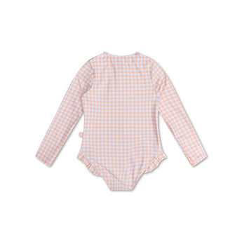 Swim Essentials Apricot Orange Girls Long Sleeve Swimsuit | Kids Swim - My Little Thieves