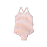 Swim Essentials Apricot Orange Print Swimsuit For Girls | Kids Swimwear - My Little Thieves