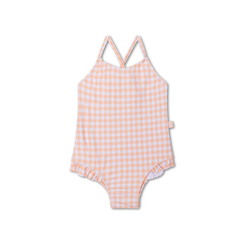 Swim Essentials Apricot Orange Print Swimsuit For Girls | Kids Swimwear - My Little Thieves