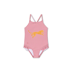 Swim Essentials Boldlines Red Swimsuit For Girls | Kids Swimwear - My Little Thieves