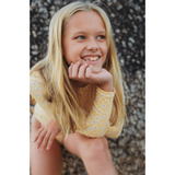 Swim Essentials Florish Yellow Girls Long Sleeve Swimsuit | Kids Swim - My Little Thieves