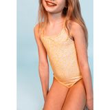 Swim Essentials Florish Yellow Swimsuit For Girls | Kids Swimwear - My Little Thieves