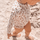 Swim Essentials Khaki Leopard Girls Long Sleeve Swimsuit | Kids Swimwear - My Little Thieves