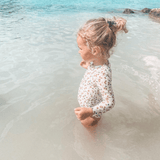 Swim Essentials Khaki Leopard Girls Long Sleeve Swimsuit | Kids Swimwear - My Little Thieves