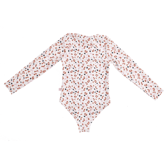 Swim Essentials Khaki Leopard Girls Long Sleeve Swimsuit | Kids Swimwear - My Little Thieves
