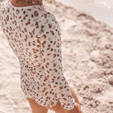 Swim Essentials Khaki Leopard Girls Long Sleeve Swimsuit | Kids Swimwear - My Little Thieves