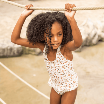 Swim Essentials Khaki Leopard Print Swimsuit For Girls | Kids Swimwear - My Little Thieves