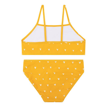 Swim Essentials Orange Heart Print Bikini For Girls | Kids Swimwear - My Little Thieves