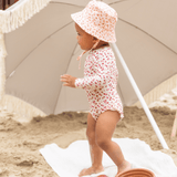 Swim Essentials Pastel Pink Leopard Girls Long Sleeve Swimsuit - My Little Thieves