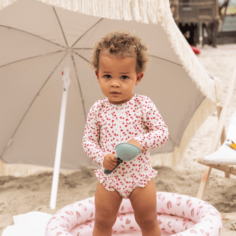 Swim Essentials Pastel Pink Leopard Girls Long Sleeve Swimsuit - My Little Thieves