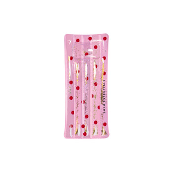 Swim Essentials Pink Red Dots Transparent Luxe Lie On Float - My Little Thieves