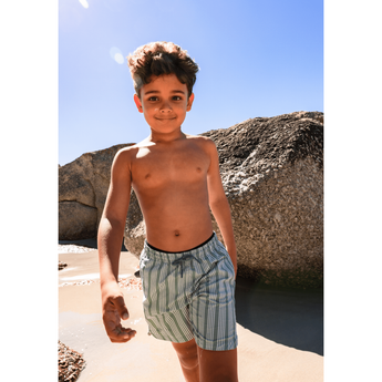 Swim Essentials Striped Kids Swim Shorts | Classic Resort Style - My Little Thieves
