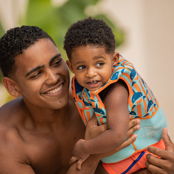 Swimming Vest Orange Blue Sharks - My Little Thieves