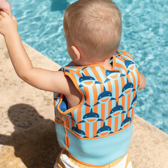 Swimming Vest Orange Blue Sharks - My Little Thieves