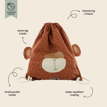 Trixie Kids Drawstring Bag | Water Repellent Animal Design School Bag - My Little Thieves