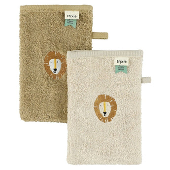 Trixie Organic Cotton Baby Washcloths 2 Pack Adorable Animal Designs | Washcloths - My Little Thieves