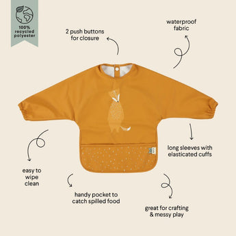 Trixie Waterproof Long Sleeve Bib | Recycled Polyester Easy Clean Mealtime - My Little Thieves