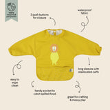 Trixie Waterproof Long Sleeve Bib | Recycled Polyester Easy Clean Mealtime - My Little Thieves