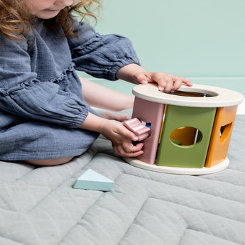 Trixie Wooden Rolling Shape Sorter | Colourful Blocks & Animal Faces - My Little Thieves