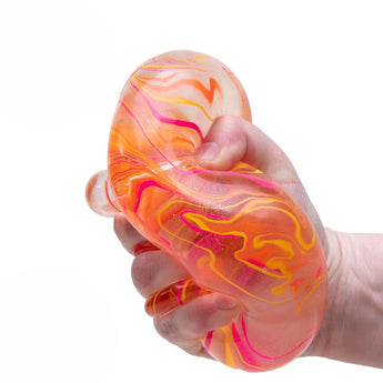 NeeDoh Jumbo Swirl Nice Berg Orange lifestyle in hand