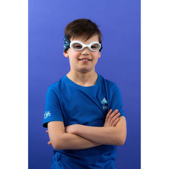 Waterplops Blue Junior Swimming Goggles Ultra Soft Band With Sports Fan | Swim Accessories - My Little Thieves