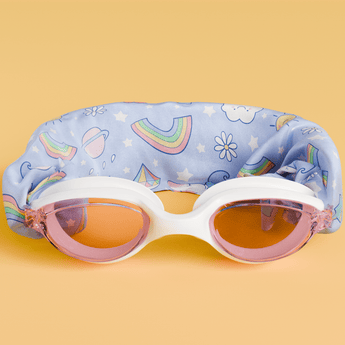 Waterplops White Junior Swimming Goggles Ultra Soft Band With Purple Unicorns | Swim Accessories - My Little Thieves