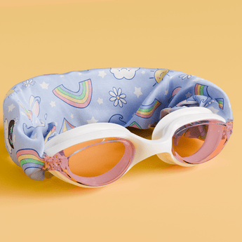 Waterplops White Junior Swimming Goggles Ultra Soft Band With Purple Unicorns | Swim Accessories - My Little Thieves