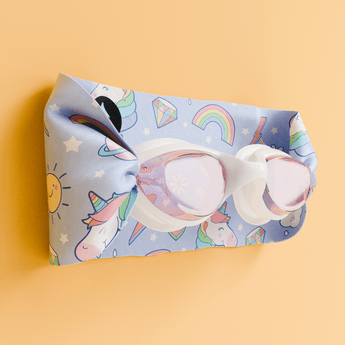 Waterplops White Junior Swimming Goggles Ultra Soft Band With Purple Unicorns | Swim Accessories - My Little Thieves