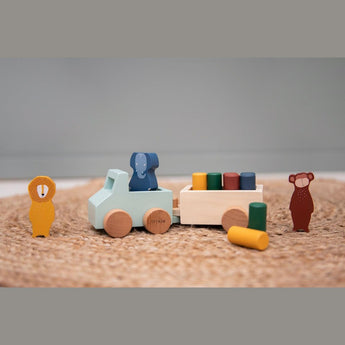 Wooden animal car with trailer - My Little Thieves