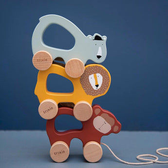 Wooden Pull Along Toy - Assorted Animal Characters - My Little Thieves