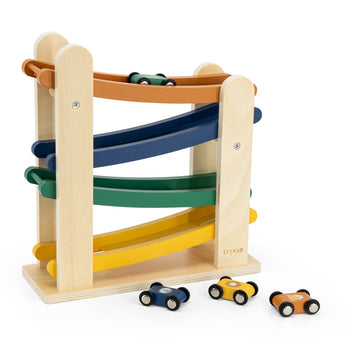 Wooden ramp racer with 4 cars - My Little Thieves