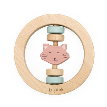 Wooden Round Rattle – Animal Designs - My Little Thieves