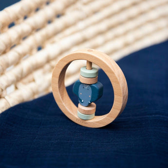 Wooden Round Rattle – Animal Designs - My Little Thieves