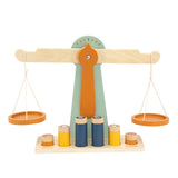 Wooden scale with 6 weights - My Little Thieves