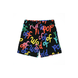 World Of Pop Children’s Black Printed Shorts | Bold Graphic Style - My Little Thieves