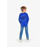 World Of Pop Children’s Blue Long Sleeve Birds Protect T Shirt | Organic Cotton - My Little Thieves