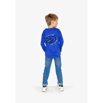 World Of Pop Children’s Blue Long Sleeve Birds Protect T Shirt | Organic Cotton - My Little Thieves