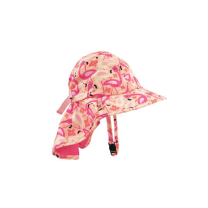 Zoocchini Flamingo Cape Sun Hat Upf 50+ | Kids Uv Protection Hat - My Little Thieves