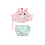 Zoocchini Reusable Swim Diaper & Sun Hat Set | Upf 50+ Baby Swimwear - My Little Thieves