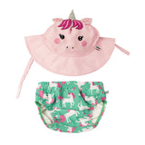 Zoocchini Reusable Swim Diaper & Sun Hat Set | Upf 50+ Baby Swimwear - My Little Thieves