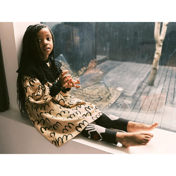 Beau Loves Sand Scribble Gathering Dress | Aw22