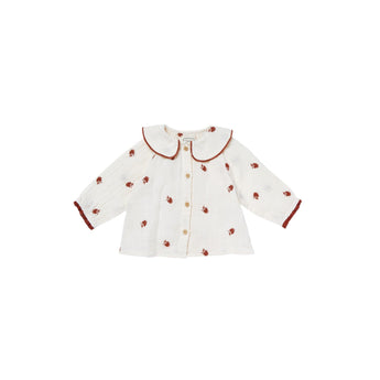 Bonheur Dujour Blouse In Double Gauze With Flowers Embroidery | Top Girl