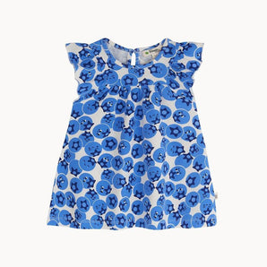 The Bonnie Mob Blueberry Sun Dress With Frill Shoulder | Blue
